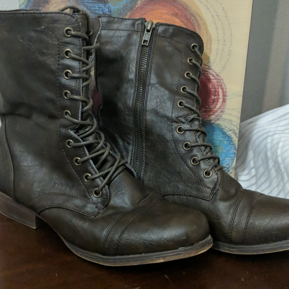 Madden Girl Zipper Combat Boots